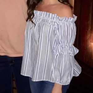 Blue striped top
